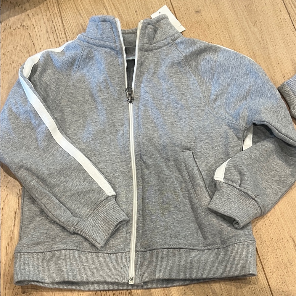 Hanna Anderson zip up sweatshirt Gray Kids Track Suit top